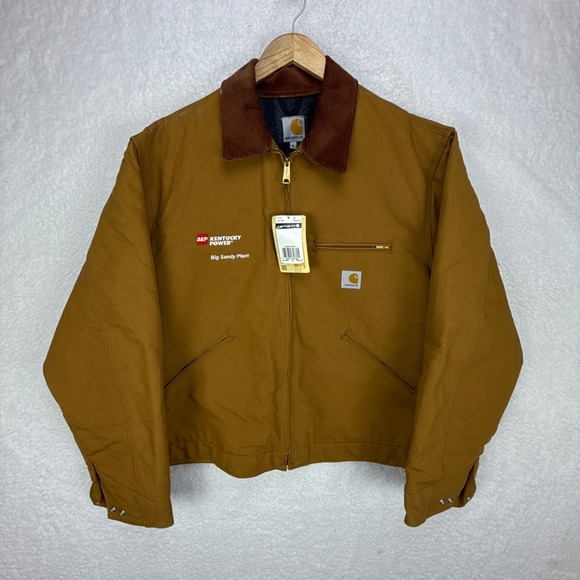 Carhartt Detroit Jacket Blanket Lined Mens XL J001 BRN Brown Logo - Picture 1 of 13